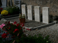 Schoenau Lancaster LL-801. The graves in the village churchyard