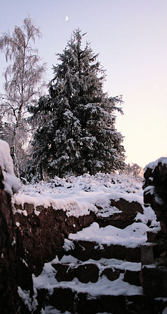 Linge, up the steps