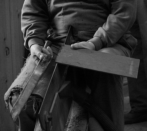 Dafydd, slate cutting 1